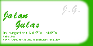 jolan gulas business card